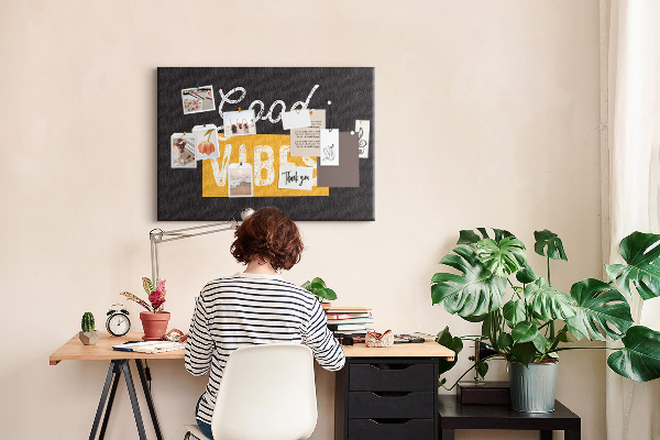 Tableau affichage liège Message positif sur fond sombre
