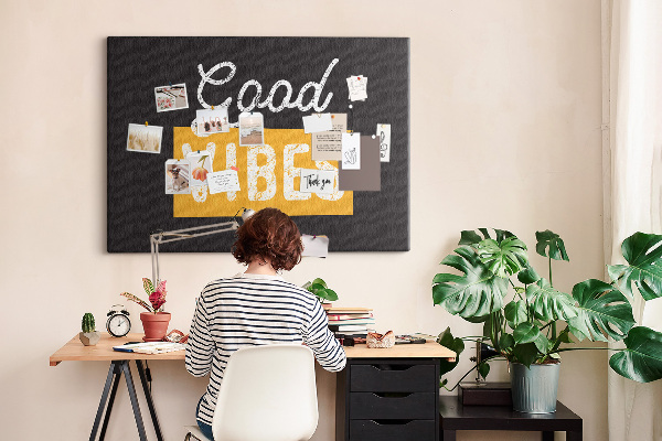 Tableau affichage liège Message positif sur fond sombre