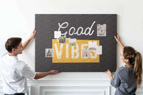 Tableau affichage liège Message positif sur fond sombre