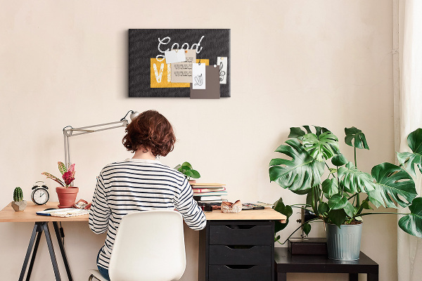 Tableau affichage liège Message positif sur fond sombre