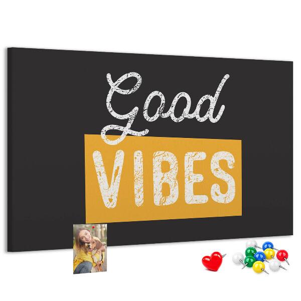 Tableau affichage liège Message positif sur fond sombre