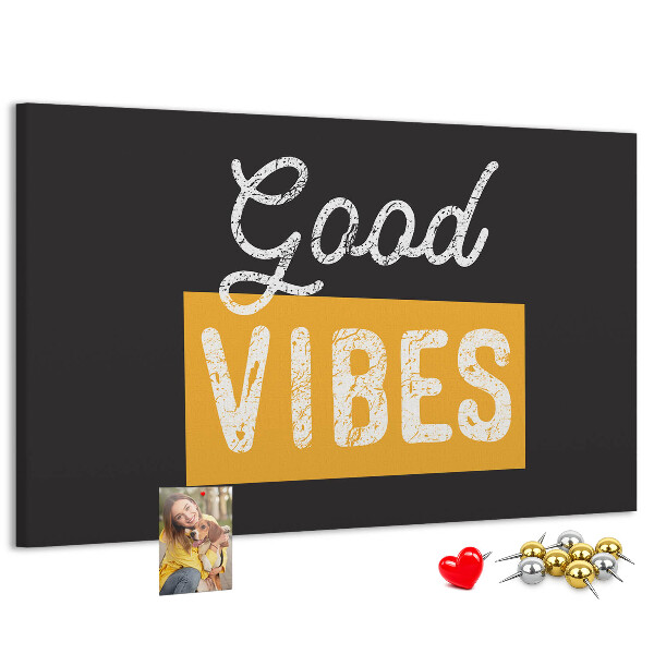 Tableau affichage liège Message positif sur fond sombre