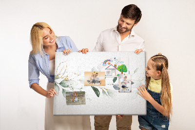 Tableau en liège Feuilles délicates aux accents dorés