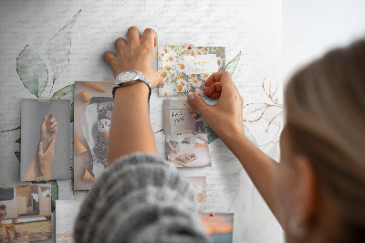 Tableau en liège Feuilles délicates aux accents dorés