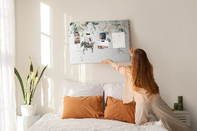 Tableau affichage liège Feuilles délicates dans des tons de vert
