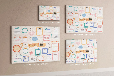 Tableau en liège Tableau de visualisation coloré avec des notes
