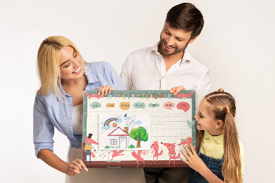 Tableau affichage liège Animaux rétro sur un agenda hebdomadaire