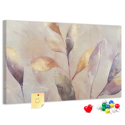 Tableau en liège Feuilles délicates aux teintes pastel
