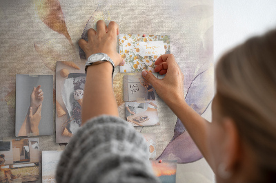 Tableau en liège Feuilles délicates aux teintes pastel