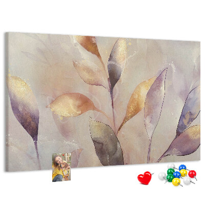 Tableau en liège Feuilles délicates aux teintes pastel