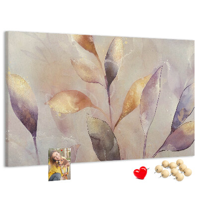 Tableau en liège Feuilles délicates aux teintes pastel
