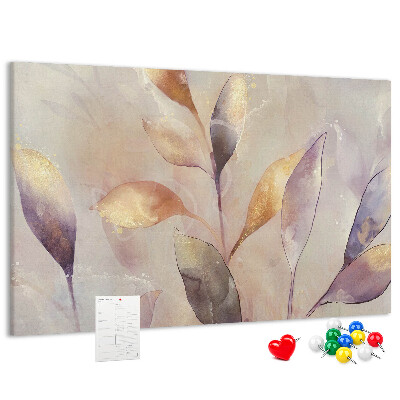 Tableau en liège Feuilles délicates aux teintes pastel