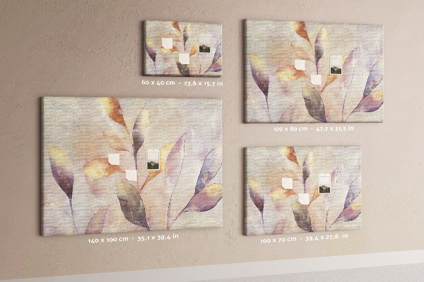Tableau en liège Feuilles délicates aux teintes pastel