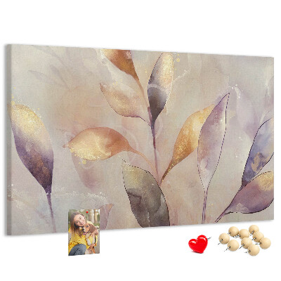 Tableau en liège Feuilles délicates aux teintes pastel