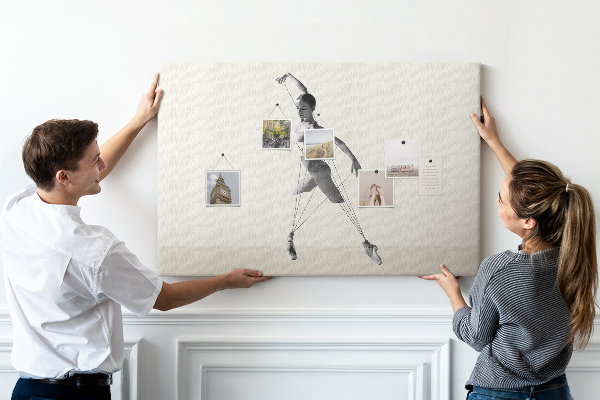 Tableau affichage liège Silhouette dansante aux lignes fines.
