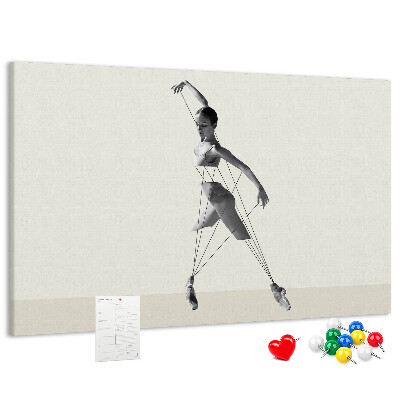 Tableau affichage liège Silhouette dansante aux lignes fines.