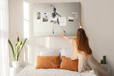 Tableau affichage liège Silhouette dansante aux lignes fines.