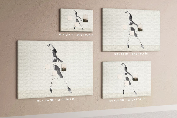Tableau affichage liège Silhouette dansante aux lignes fines.