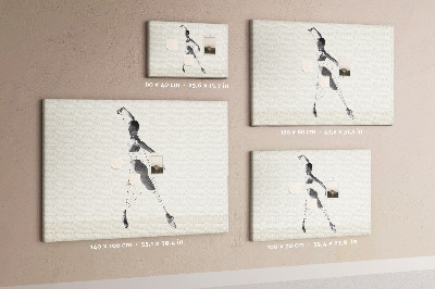 Tableau affichage liège Silhouette dansante aux lignes fines.