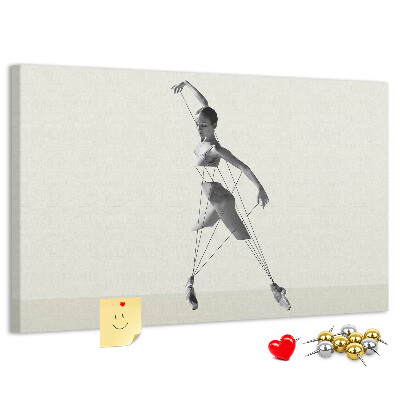 Tableau affichage liège Silhouette dansante aux lignes fines.