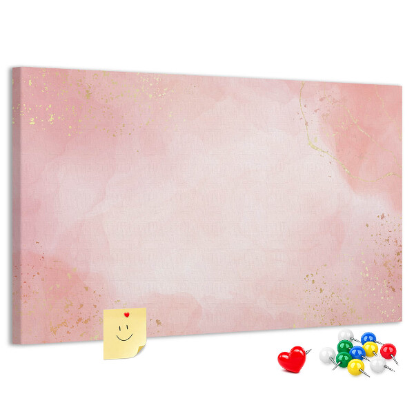 Tableau en liège Fond rose avec de délicats accents dorés