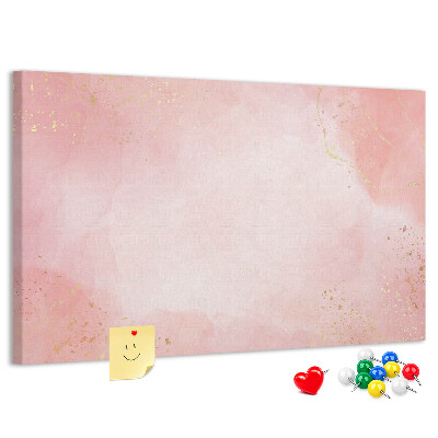 Tableau en liège Fond rose avec de délicats accents dorés