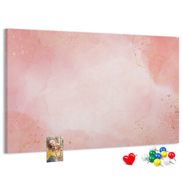 Tableau en liège Fond rose avec de délicats accents dorés