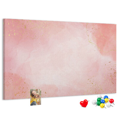 Tableau en liège Fond rose avec de délicats accents dorés