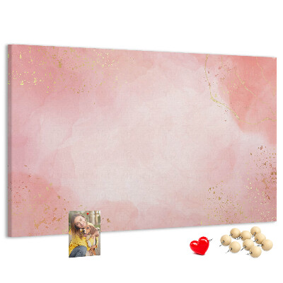 Tableau en liège Fond rose avec de délicats accents dorés