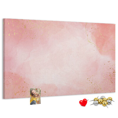 Tableau en liège Fond rose avec de délicats accents dorés