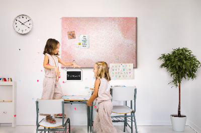 Tableau en liège Fond rose avec de délicats accents dorés