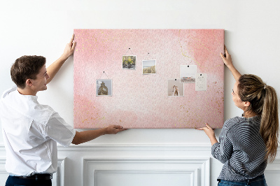 Tableau en liège Fond rose avec de délicats accents dorés