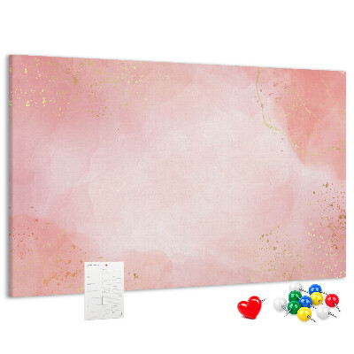 Tableau en liège Fond rose avec de délicats accents dorés