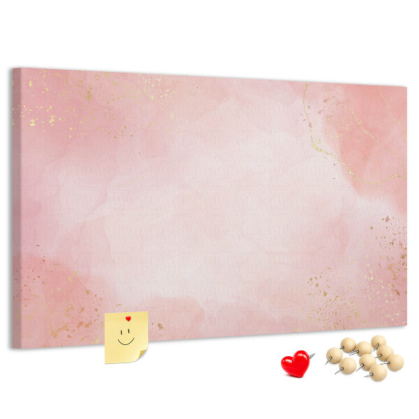 Tableau en liège Fond rose avec de délicats accents dorés