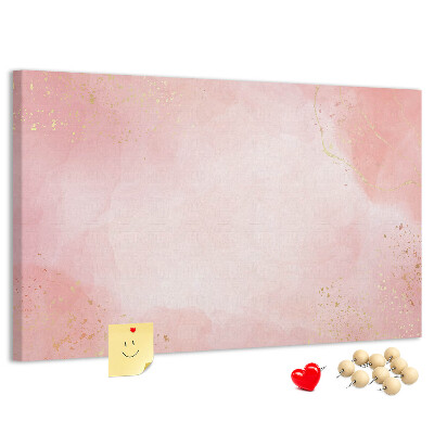 Tableau en liège Fond rose avec de délicats accents dorés