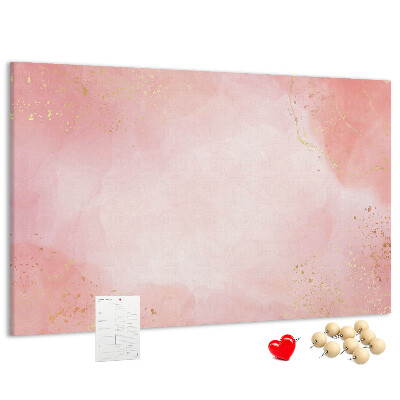 Tableau en liège Fond rose avec de délicats accents dorés
