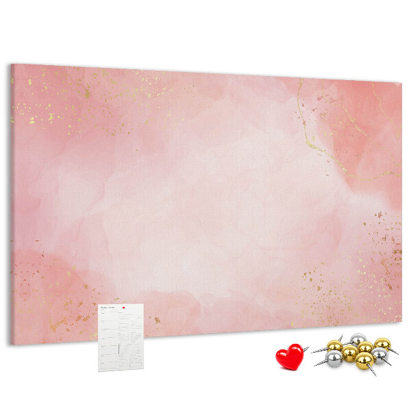Tableau en liège Fond rose avec de délicats accents dorés