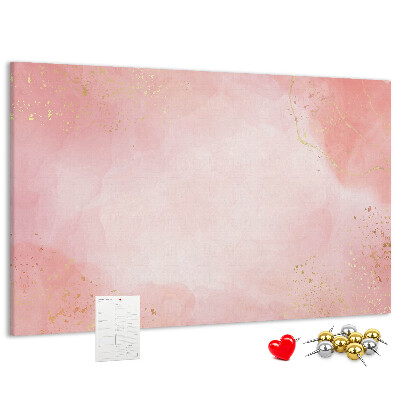 Tableau en liège Fond rose avec de délicats accents dorés