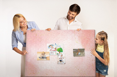 Tableau en liège Fond rose avec de délicats accents dorés