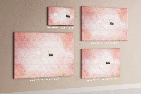 Tableau en liège Fond rose avec de délicats accents dorés