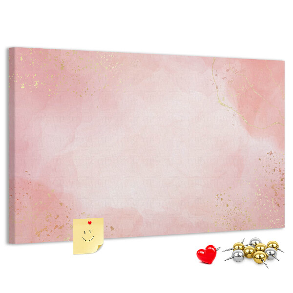 Tableau en liège Fond rose avec de délicats accents dorés