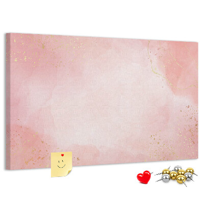 Tableau en liège Fond rose avec de délicats accents dorés