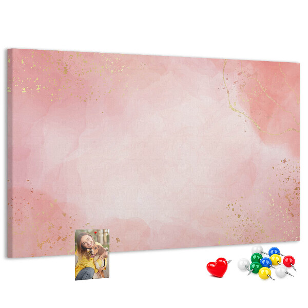 Tableau en liège Fond rose avec de délicats accents dorés