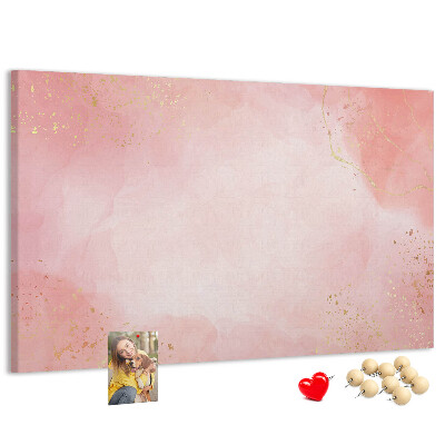 Tableau en liège Fond rose avec de délicats accents dorés