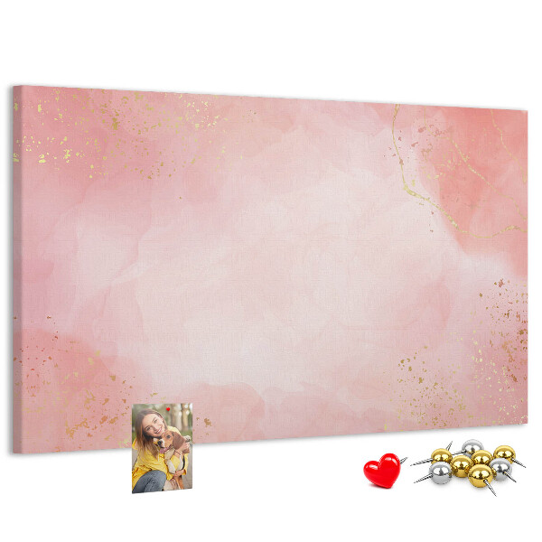 Tableau en liège Fond rose avec de délicats accents dorés