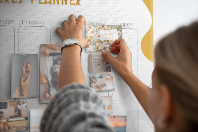 Tableau affichage liège Agenda hebdomadaire à motif abstrait coloré