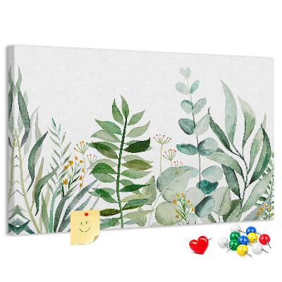 Tableau affichage liège Feuilles tropicales aux teintes délicates