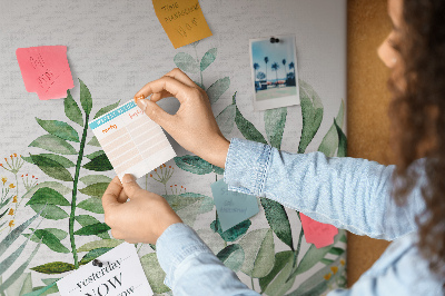 Tableau affichage liège Feuilles tropicales aux teintes délicates