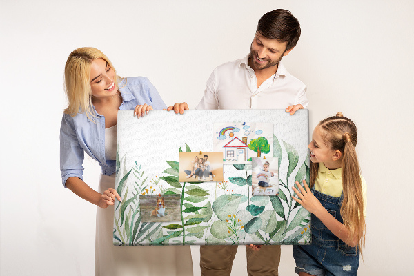 Tableau affichage liège Feuilles tropicales aux teintes délicates