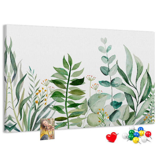 Tableau affichage liège Feuilles tropicales aux teintes délicates